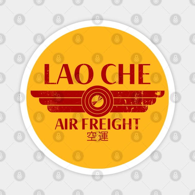 Lao Che Air Freight - red distressed Magnet by spicytees